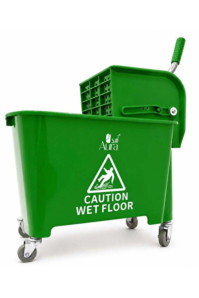 AURA Mop Bucket with Wringer 20L | Heavy Duty Cleaning Trolley with 360° Swiv...