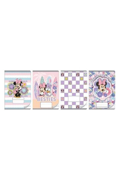 Beniamin Set 4 caiete A5 Minnie Mouse, 16 file, in patratele, coperta moale U...