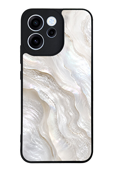 Spoyi Oppo Reno 15F Ivory Pearl Flow Tasarımlı Glossy Telefon Kılıfı