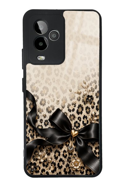 Spoyi حافظة هاتف Gm 24 Pro Golden Leopard Bow Design لامعة
