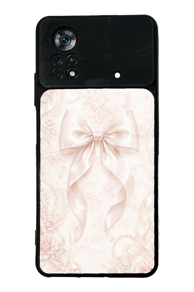 Spoyi حافظة هاتف Xiaomi Poco X4 Pro Blush Pearl Bow بتصميم لامع