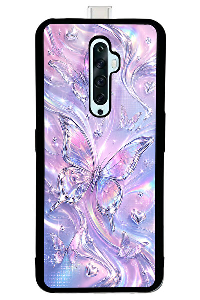 Spoyi Oppo Reno 2Z Iridescent Dream Butterfly Tasarımlı Glossy Telefon Kılıfı