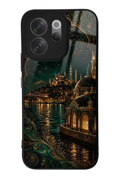 Spoyi غطاء هاتف لامع بتصميم قصر بوسفوروس الزمردي لهاتف فيفو V70