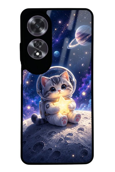 Spoyi Oppo A60 Starlight Space Kitty Design Glossy Phone Case