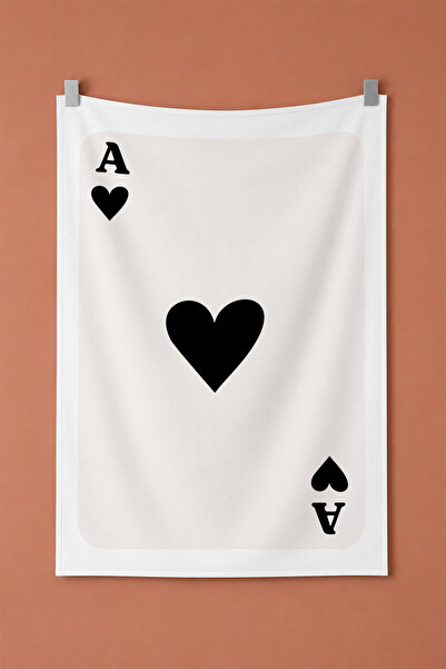 gxe.art Minimal Black Ace of Clubs Playing Card Themed Decorative Wall Coveri...
