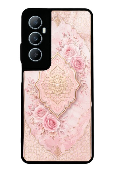 Spoyi حافظة هاتف لامعة بتصميم Realme C65 Blush Ottoman Rose