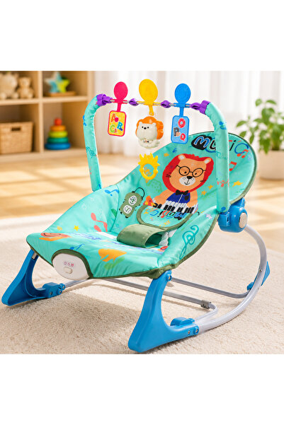 Salamandra Kids Balansoar Bebe 3 în 1, cu bară de jucării, muzică și vibrații...