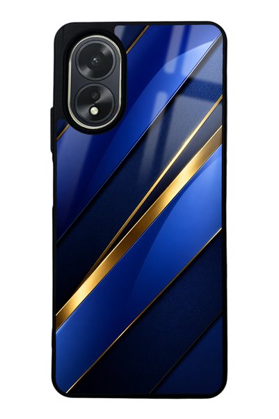 Spoyi Oppo A38 Sapphire Gold Edge Design Glossy Phone Case