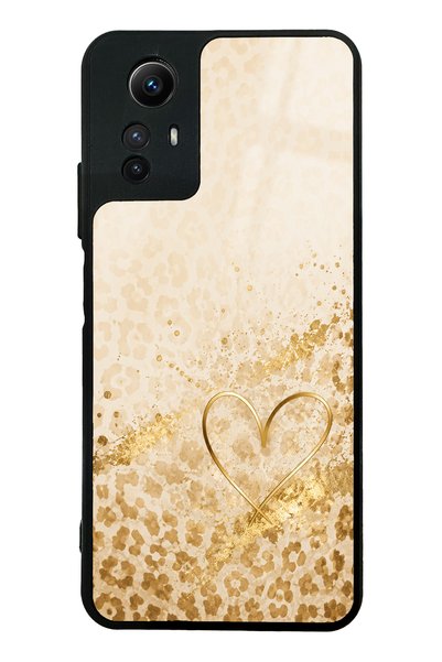 Spoyi Xiaomi Redmi Note 12S Golden Heart Glow Design Glossy Phone Case
