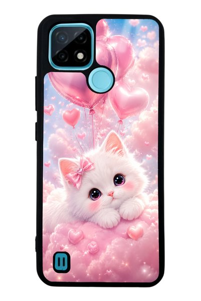 Spoyi Realme C21 Cupid Cloud Kitty Design Glossy Phone Case