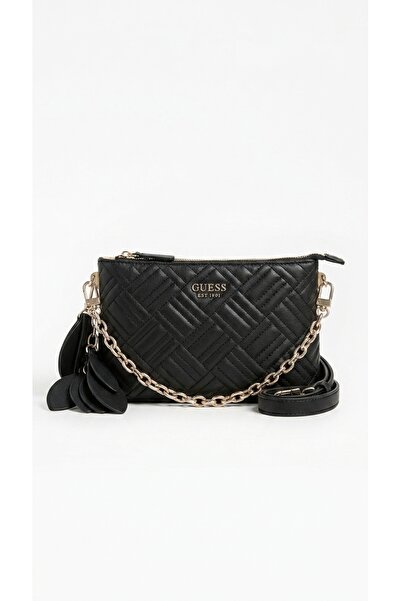 Guess Sally Women's Shoulder Bag with Chain Strap, Quilted Pattern, Zipper, T...