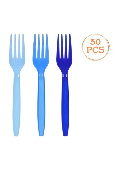 Baloane Vesele Set 30 Furculite Din Plastic Pentru Petrecere Albastre TAC37