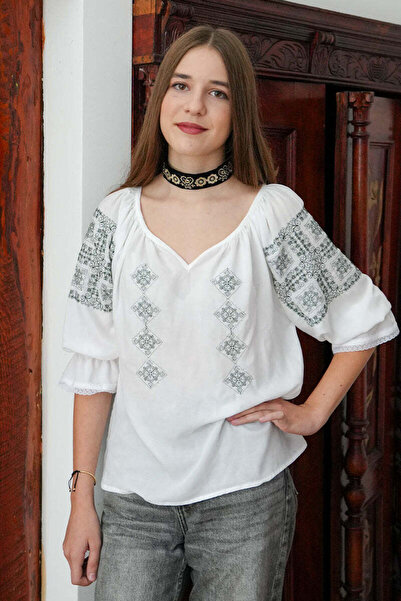 Ii Breaza de Anda Manescu Bluză Lili cu broderie elegantă