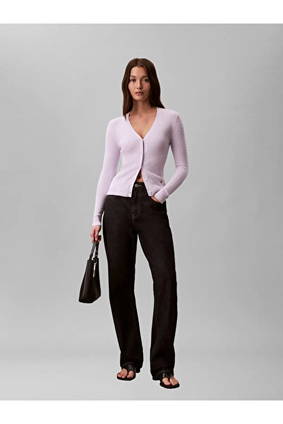Calvin Klein HS VARIGATED RIB NAN, UB1 Kadın Mor Kazak