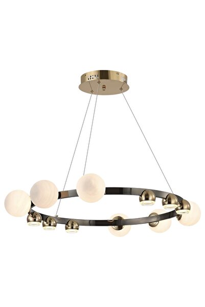 Avonni AV-7017-8116-80 Gold Kaplama Modern Avize LED Metal Cam H: 100 cm, Ø: ...