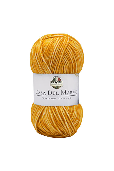 Etrofil CASA DEL MARMO Fir tricotat GALBEN 78% BUMBAC 22% ACRIL 50GR 130M (72...