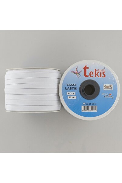 Tek-İş Yassı Lastik No:2 50 Metre Beyaz