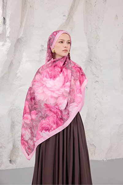 Mira İpek Summer Garden Series Patterned Cotton Soft Shawl Women's Colorful S...