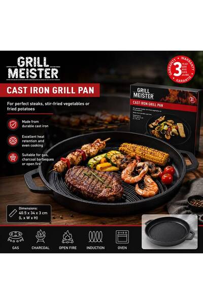Grill Meister Cast Iron Grill Pan