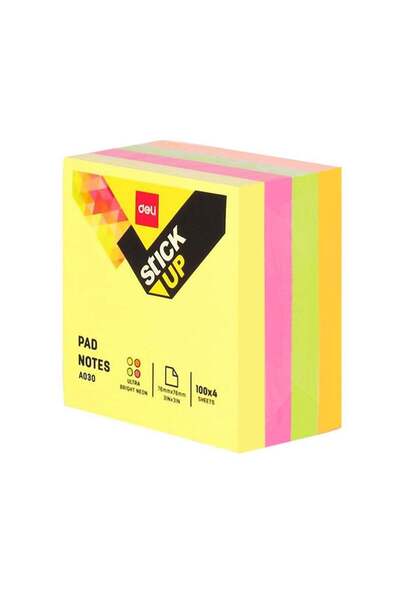 Deli 400-Sheet Sticky Notes 3x3 Inch Size Multicolour (2set)