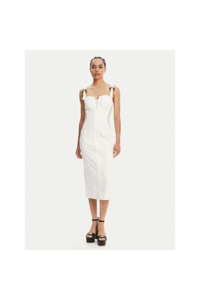 VERSACE JEANS COUTURE Γυναικείο Τζιν Φόρεμα 78HAO951 EW015TC2 Λευκό