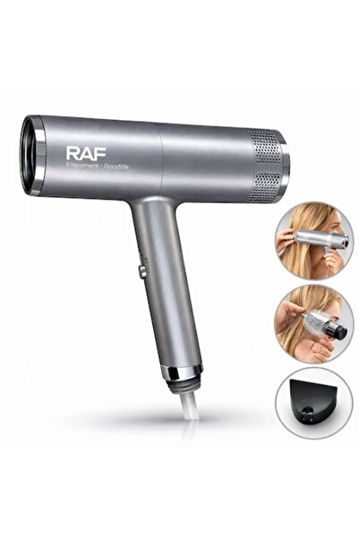 raf Uscător de păr profesional R.474 cu ioni negativi 1600W, design compact, gri