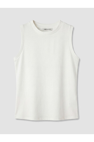 LC Waikiki Lcw Modest White Crew Neck Soft Touch Women's Undershirt