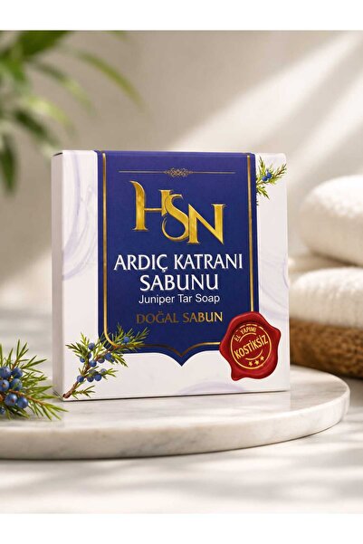 Hsn Ardıç Katranı Sabunu Doğal El Yapımı Saf Kostiksiz Cilt ve Saç Bakım Sabu...