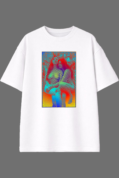 VSRN Two Women's Design Front Printed White Oversize T-Shirts