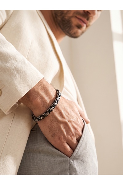 Parmas Design Black and White Single 4mm King Chain Steel Men's Gift Masculin...