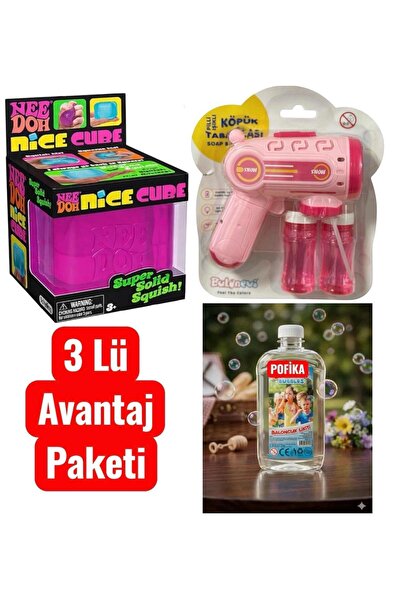 Pofika Needoh Nice İce Cube Squishy Squeeze Me Stres Azaltma Oyuncak + Balonc...
