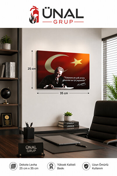 ünalgrup لوحة "أتاتورك هو الذي يحب وطنه أكثر من أي شخص آخر وقام بأداء مهمته ب...