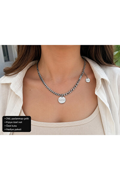 HER ŞEY NOTA www.herseynota.com 316L Stainless Steel Luck Medallion Women's N...