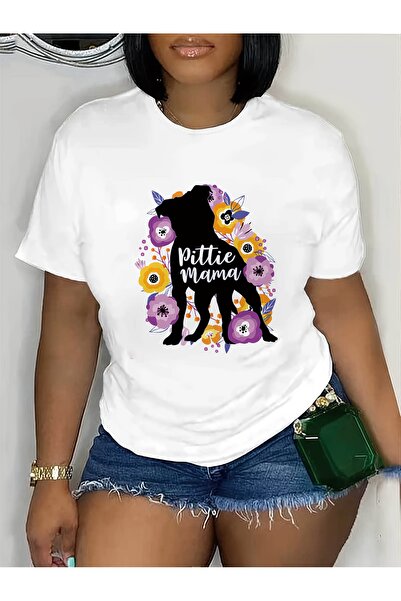 01THEONE Women'S French Bulldog Graphic T-Shirt - "Pittie Mama" Floral Deign,...