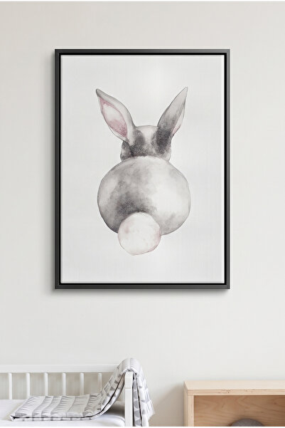Jasmine Art Cute Bunny Butt Kids Wall Art | Portrait Framed Canvas Print | Lu...