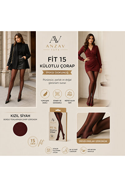 AV ANZAV 1574 Women's 15 Den Thin Shiny Pantyhose – Silky Touch, Flexible and...