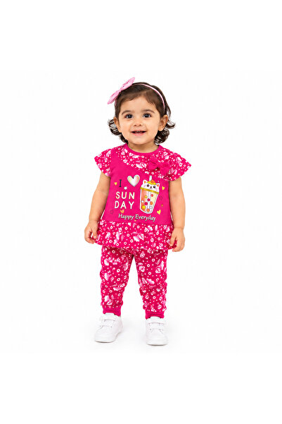 Generic Girls' Set 2 Pieces Top and Pant Printed 2 Years Old Baby Girl Clothes