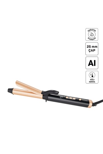 Arzum AR5186 Volume Pro Saç Maşası, Keratin ve Argan Yağlı Plaka, 25 mm maşa ...