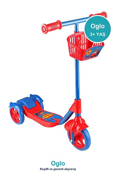OGLO Çocuk Scooter 3 Tekerlekli Frenli Sepetli — Dengeli İlk Scooter, Ayarlan...