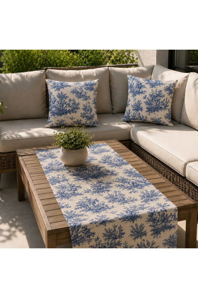 NURHAN HOME COLLECTION Σετ Toile de Jouy με ράνερ και 2 μαξιλαροθήκες για μπα...