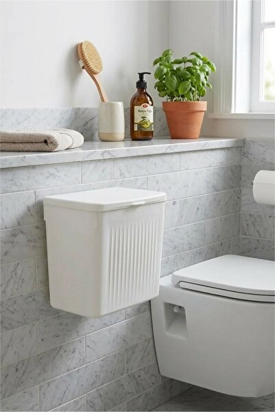 EFFE HOME Askılı Mutfak Çöp Kovası Beyaz