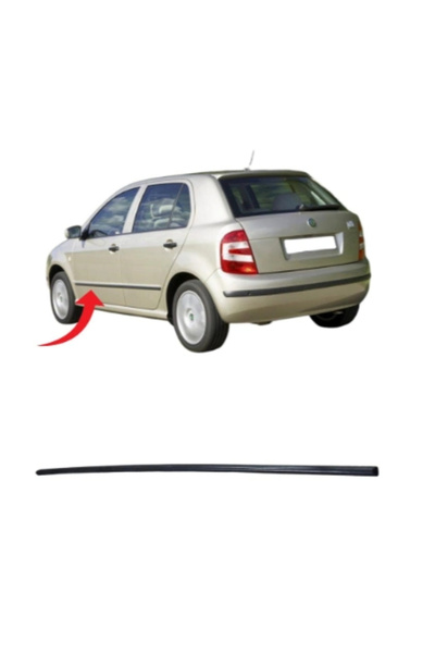 gkl Skoda Fabia 2000-2008 Door Strip Front Left Satin Black 6Y0853515 B41