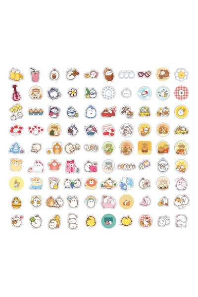 Sakami merchandise Set de Stickere Molang, 90 Stickere Oficiale, Multicolor
