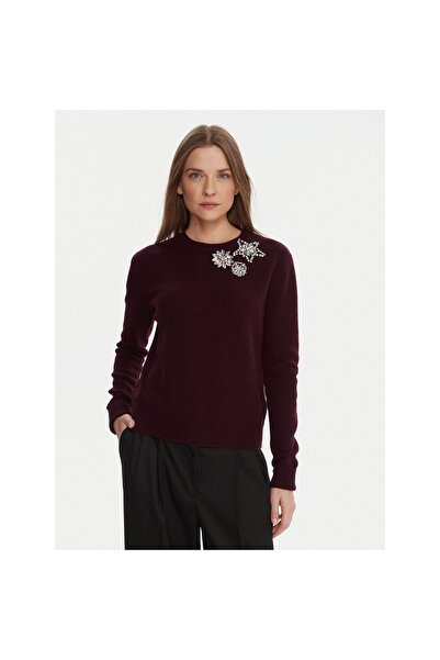 Kaos Pulover de damă RI1KT022 Bordeaux