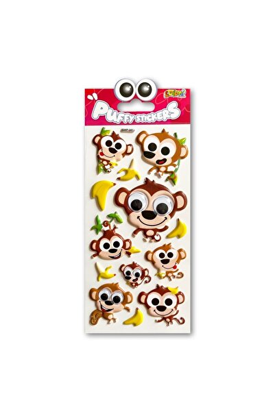 Penmate Autocolante/abtibilduri Monkey Eyes puffy 3D, cu ochi mobili, multico...