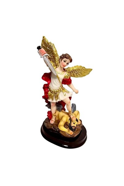 OEM Figurină Art Sacrum Arhanghelul Mihail 14 cm rășină aripi aurii