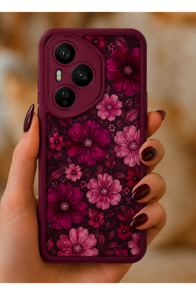 UnDePlus Honor 400 Pro Kılıf Kamera Çıkıntılı Renkli Çiçek Kabartmalı Silikon...