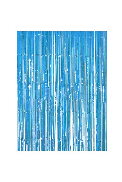 OEM Perdea din folie pentru petrecere, albastră, 100x200 cm