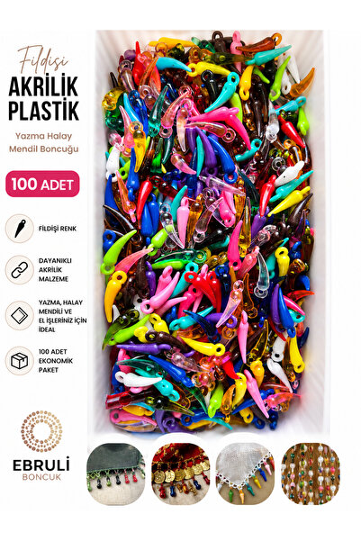 E.B EBRULİ BONCUK Ivory Acrylic Plastic Writing Tissue Beads (100 Pieces)
