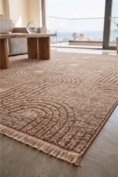 Anatolian Carpet Store Sisal Dokuma Hav Vermez, Leke Tutmaz, Robot Süpürgeye Uygun Modern Kahve Halı